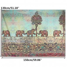 Meigar Hippy Mandala Bohemian Tapestries, Indian Elephant Dorm Decor, Psychedelic Tapestry Wall Hanging Ethnic Decorative Tapestry 59''x51''   
